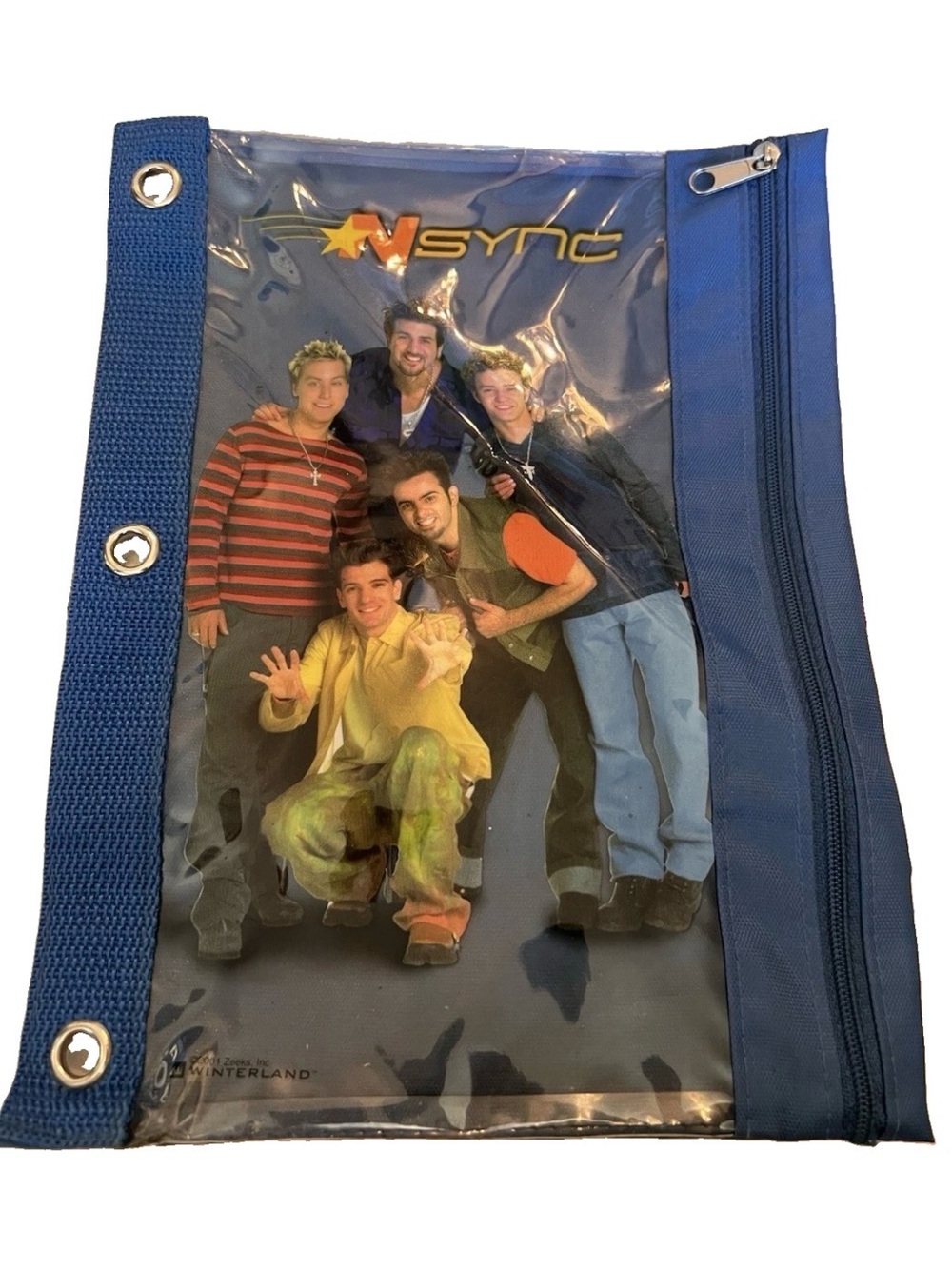 *NSYNC Clear Blue Vinyl Zipper Pouch Pencil Case